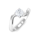 Cute Moissanite Solitaire Bypass Ring Moissanite - ( D-VS1 ) - Color and Clarity - Rosec Jewels