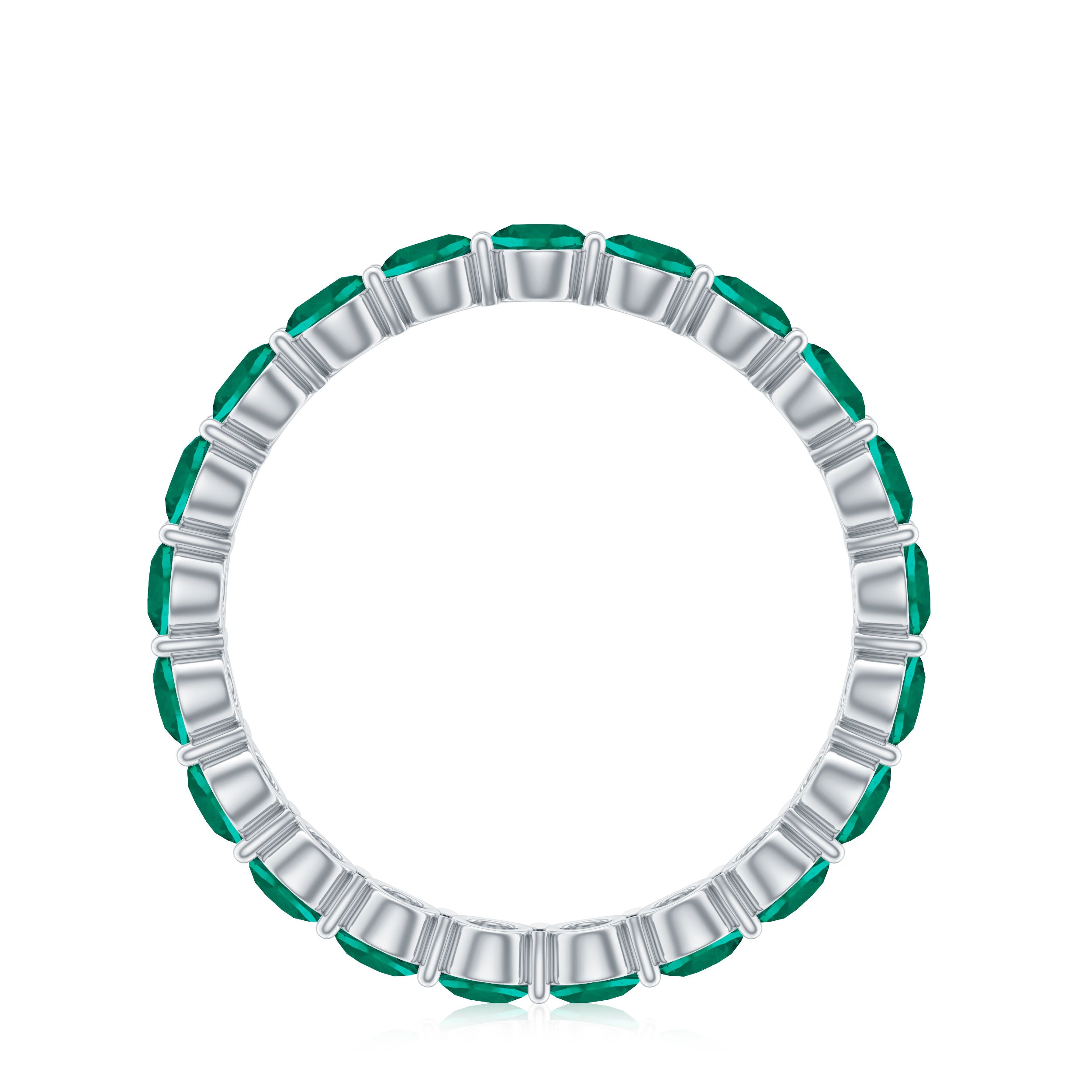 2.5 CT Round Lab-Created Emerald Full Eternity Band Ring in Gold Lab Created Emerald - ( AAAA ) - Quality - Rosec Jewels