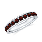 1.25 CT Trellis Set Garnet Eternity Ring for Women Garnet - ( AAA ) - Quality - Rosec Jewels