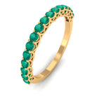 1.5 CT Lab Created Emerald Minimal Half Eternity Ring in Trellis Setting Lab Created Emerald - ( AAAA ) - Quality - Rosec Jewels