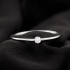 Natural Diamond Dainty Promise Ring in Bezel Setting Diamond - ( HI-SI ) - Color and Clarity - Rosec Jewels