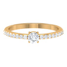 Round Diamond Solitaire Ring with Side Stones Diamond - ( HI-SI ) - Color and Clarity - Rosec Jewels