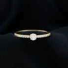 Round Diamond Solitaire Ring with Side Stones Diamond - ( HI-SI ) - Color and Clarity - Rosec Jewels