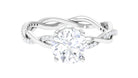 Rosec Jewels-2.25 CT Round Cut Solitaire Moissanite Braided Ring in Prong Setting and Hidden Style