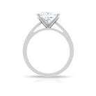 Rosec Jewels-3 CT Four Prong Set Solitaire Moissanite Ring with Channel Set Side Stones