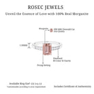 Emerald Cut Morganite Solitaire Ring with Diamond Morganite - ( AAA ) - Quality - Rosec Jewels