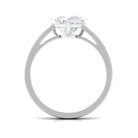 2.5 CT Heart Moissanite Solitaire Ring with Channel Set Side Stones Moissanite - ( D-VS1 ) - Color and Clarity - Rosec Jewels