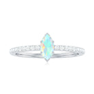 1/2 CT Minimal Marquise Cut Ethiopian Opal and Diamond Promise Ring Ethiopian Opal - ( AAA ) - Quality - Rosec Jewels