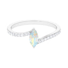 1/2 CT Marquise Cut Ethiopian Opal Minimal Solitaire Ring with Bypass Diamond Ethiopian Opal - ( AAA ) - Quality - Rosec Jewels