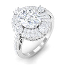 Cubic Zirconia Statement Engagement Ring Zircon - ( AAAA ) - Quality - Rosec Jewels