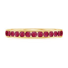 Channel Set Ruby Half Eternity Ring for Women Ruby - ( AAA ) - Quality - Rosec Jewels