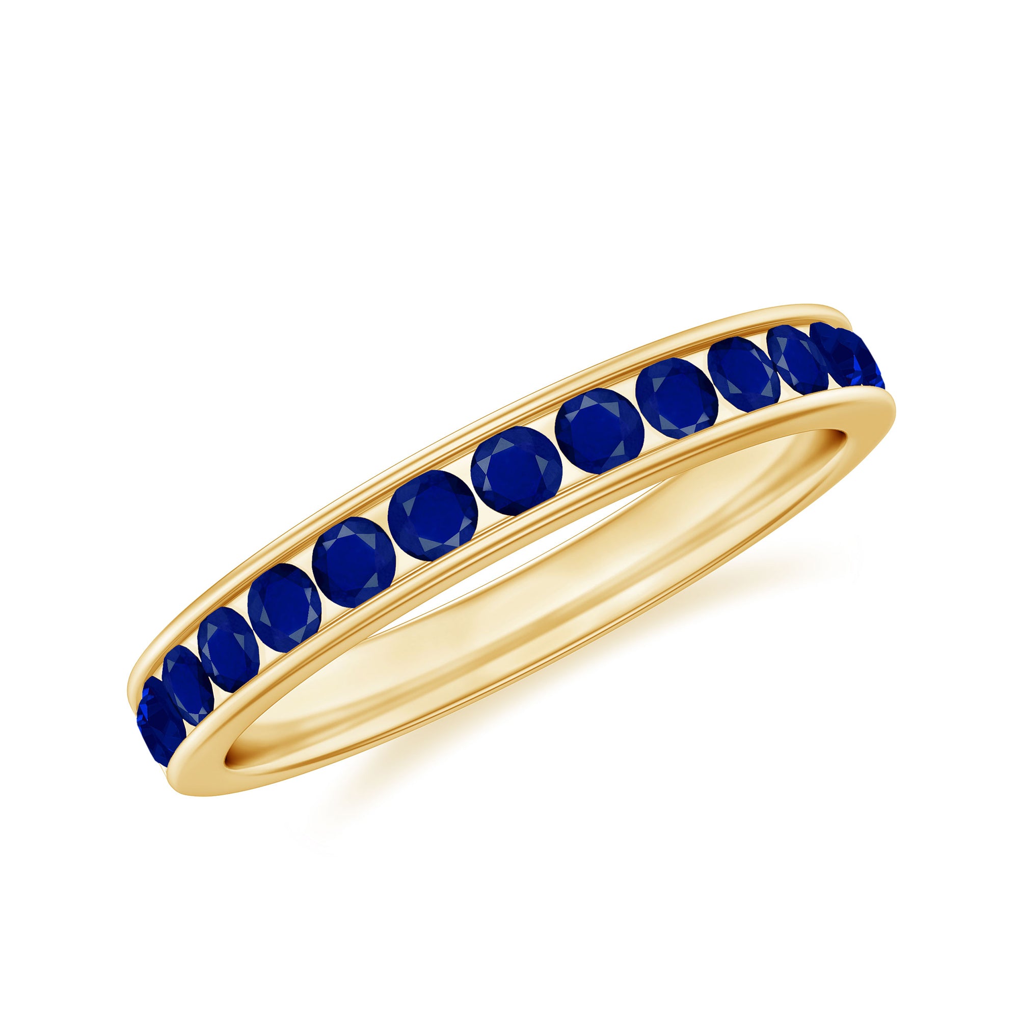 1/2 CT Channel Set Blue Sapphire Half Eternity Ring for Women Blue Sapphire - ( AAA ) - Quality - Rosec Jewels