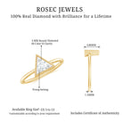 Natural Diamond Dainty Triangle Promise Ring Diamond - ( HI-SI ) - Color and Clarity - Rosec Jewels