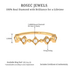 Dainty 5 Stone Diamond Ring Diamond - ( HI-SI ) - Color and Clarity - Rosec Jewels