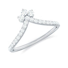 Certified Natural Diamond V Shaped Ring Enhancer Diamond - ( HI-SI ) - Color and Clarity - Rosec Jewels