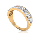 1.75 CT Baguette and Round Zircon Wedding Band in Gold Zircon - ( AAAA ) - Quality - Rosec Jewels