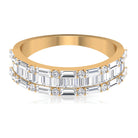 1.75 CT Baguette and Round Zircon Wedding Band in Gold Zircon - ( AAAA ) - Quality - Rosec Jewels