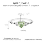 Heart Shape Lab Grown Green Sapphire Solitaire Celtic Knot Ring Lab Created Green Sapphire - ( AAAA ) - Quality - Rosec Jewels