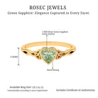 Heart Shape Lab Grown Green Sapphire Solitaire Celtic Knot Ring Lab Created Green Sapphire - ( AAAA ) - Quality - Rosec Jewels