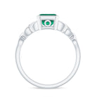 Solitaire Created Emerald Celtic Engagement Ring Lab Created Emerald - ( AAAA ) - Quality - Rosec Jewels