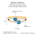 1 CT Swiss Blue Topaz and Diamond Anniversary Double Band Ring Swiss Blue Topaz - ( AAA ) - Quality - Rosec Jewels