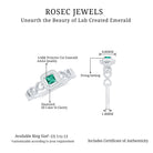 Princess Cut Lab Grown Emerald Infinity Heart Promise Ring with Diamond Halo Lab Created Emerald - ( AAAA ) - Quality - Rosec Jewels