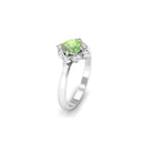 Green Sapphire and Diamond Vintage Inspired Engagement Ring Green Sapphire - ( AAA ) - Quality - Rosec Jewels