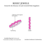 Heart Shape Lab Grown Pink Sapphire Eternity Ring in Claw Setting Lab Created Pink Sapphire - ( AAAA ) - Quality - Rosec Jewels