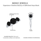 December Birthstone 2.25 CT Round Cut Black Onyx Three Stone Crossover Ring for Women Black Onyx - ( AAA ) - Quality - Rosec Jewels