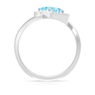 Aquamarine and Diamond Designer Wrap Ring Aquamarine - ( AAA ) - Quality - Rosec Jewels