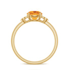 1.25 CT Citrine Engagement Ring with Diamond Trio Citrine - ( AAA ) - Quality - Rosec Jewels