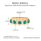 1.25 CT Round shape Emerald and Diamond Halo Classic Band Ring Emerald - ( AAA ) - Quality - Rosec Jewels