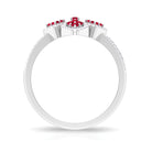 Ruby and Diamond Statement Engagement Ring Ruby - ( AAA ) - Quality - Rosec Jewels