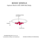 Natural Ruby Cluster Promise Ring Ruby - ( AAA ) - Quality - Rosec Jewels