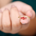 Natural Ruby Cluster Promise Ring Ruby - ( AAA ) - Quality - Rosec Jewels