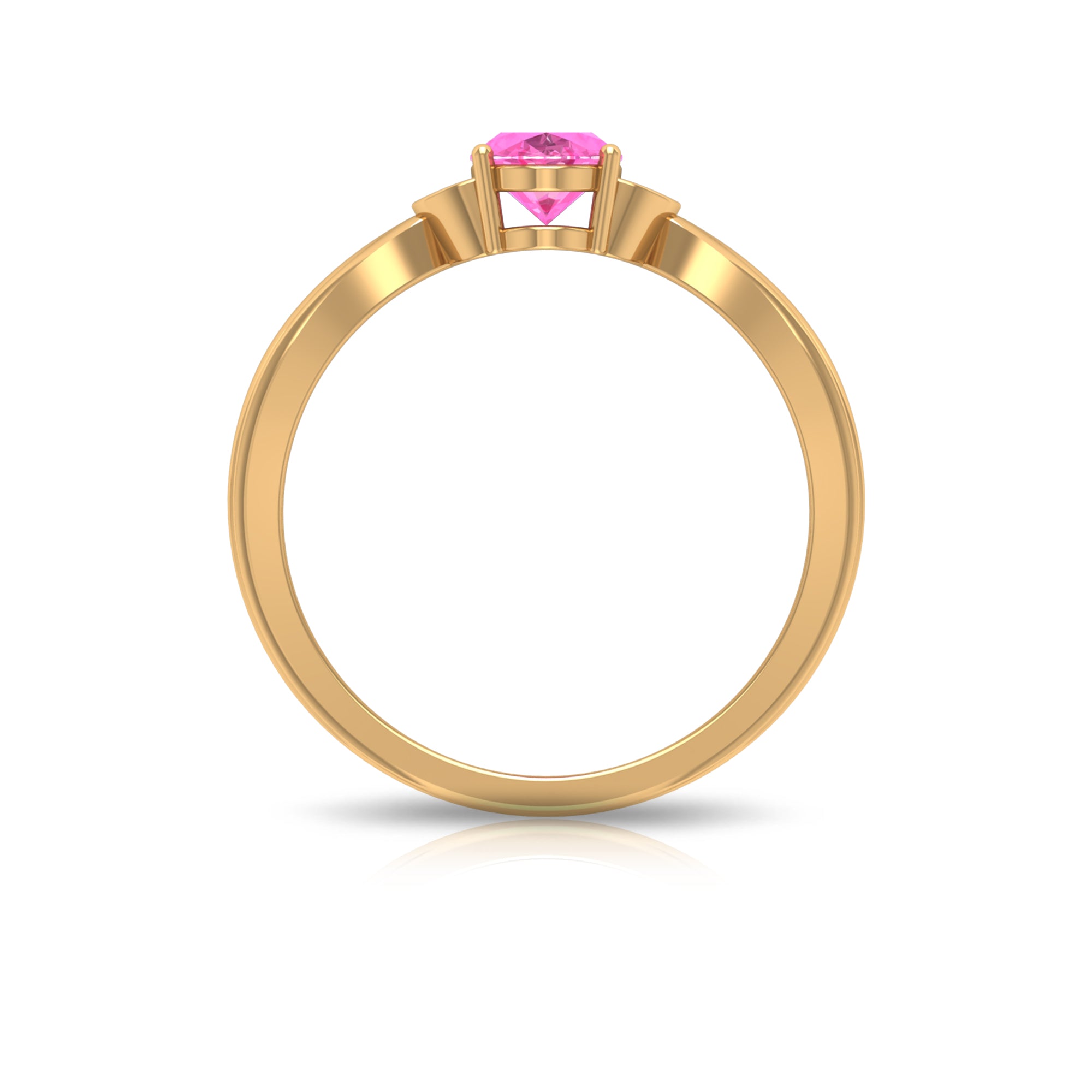 Oval Cut Pink Sapphire Solitaire Ring with Diamond Pink Sapphire - ( AAA ) - Quality - Rosec Jewels