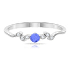 Real Tanzanite and Diamond Leaf Branch Promise Ring Tanzanite - ( AAA ) - Quality - Rosec Jewels