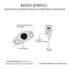 3/4 CT Black Onyx and Diamond Art Deco Engagement Ring with Milgrain Details Black Onyx - ( AAA ) - Quality - Rosec Jewels