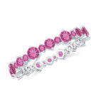 Pink Tourmaline Round Eternity Band Ring Pink Tourmaline - ( AAA ) - Quality - Rosec Jewels