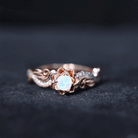 1/2 CT Floral Inspired Ethiopian Opal and Diamond Engagement Ring Ethiopian Opal - ( AAA ) - Quality - Rosec Jewels