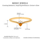 Heart Shape Citrine and Diamond Dainty Promise Ring with Beaded Detailing Citrine - ( AAA ) - Quality - Rosec Jewels