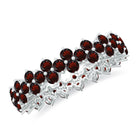 3 CT Garnet Floral Full Eternity Ring in Gold Garnet - ( AAA ) - Quality - Rosec Jewels