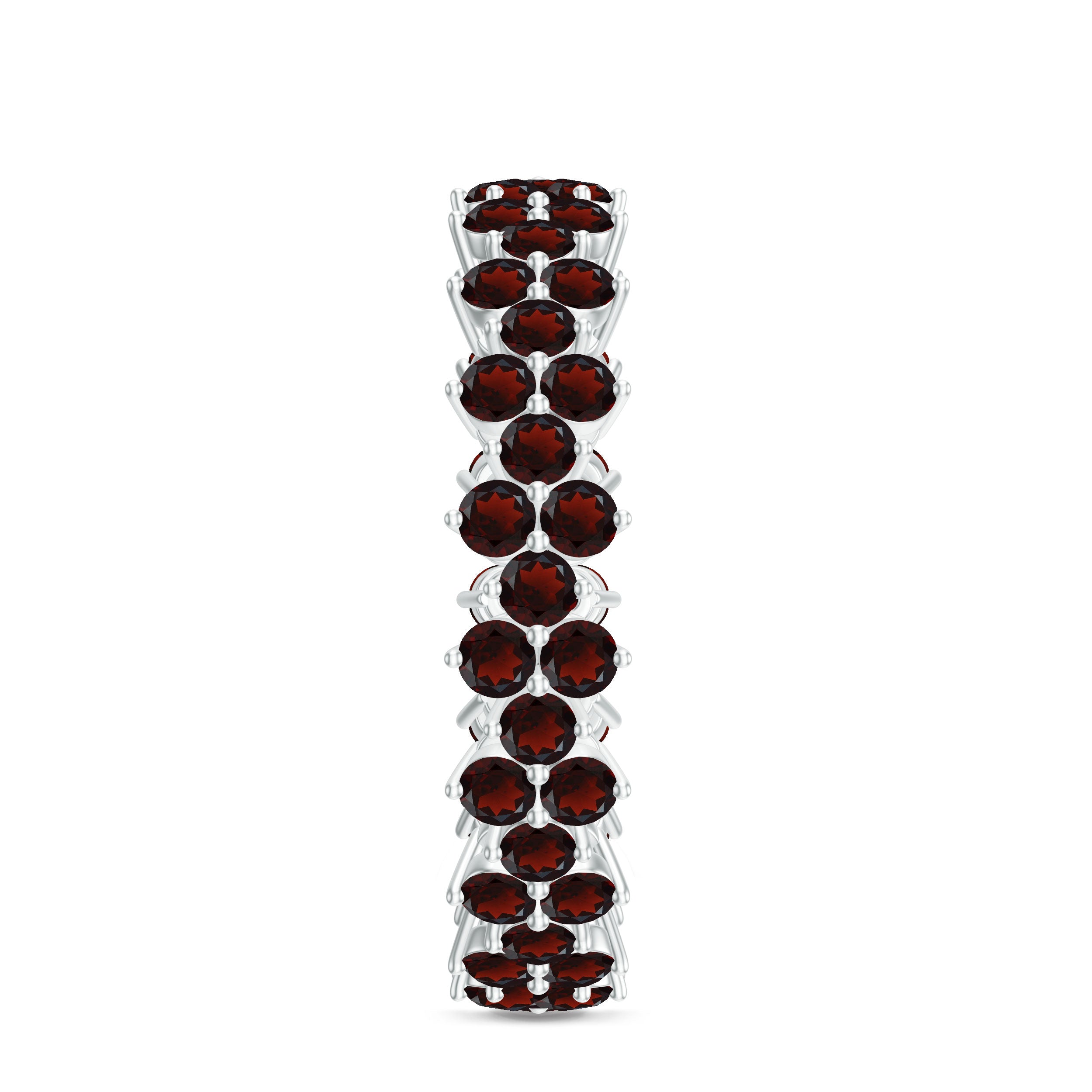 3 CT Garnet Floral Full Eternity Ring in Gold Garnet - ( AAA ) - Quality - Rosec Jewels