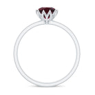 1 CT Real Rhodolite Solitaire Ring in Lotus Basket Setting Rhodolite - ( AAA ) - Quality - Rosec Jewels