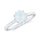 Natural Moonstone Solitaire Ring in Lotus Basket Setting Moonstone - ( AAA ) - Quality - Rosec Jewels