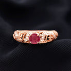 Vintage Inspired Real Ruby and Diamond Engagement Ring Ruby - ( AAA ) - Quality - Rosec Jewels