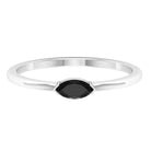 Marquise Cut Solitaire Black Onyx East West Promise Ring Black Onyx - ( AAA ) - Quality - Rosec Jewels