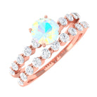 1.25 CT Simple Ethiopian Opal and Diamond Bridal Ring Set Ethiopian Opal - ( AAA ) - Quality - Rosec Jewels