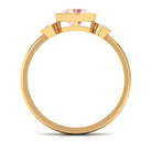 Morganite and Diamond Engagement Ring in Bezel Setting Morganite - ( AAA ) - Quality - Rosec Jewels