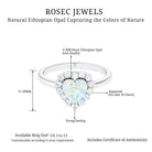 Heart Shape Ethiopian Opal Halo Engagement with Diamond Ethiopian Opal - ( AAA ) - Quality - Rosec Jewels